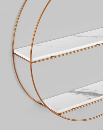 Полка Luna золотая Белый мрамор_5