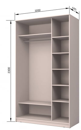 Шкаф-купе Хит-23-12-15 Ясень шимо светлый_2