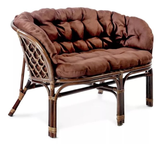 Диван Багама 2х местный, подушки светлые или коричневые полные Bahama8 венге_1