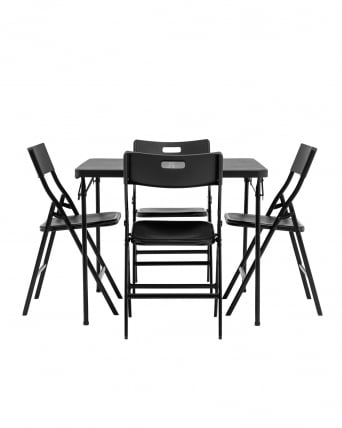 Комплект раскладного стола и стульев Кейт черный_9