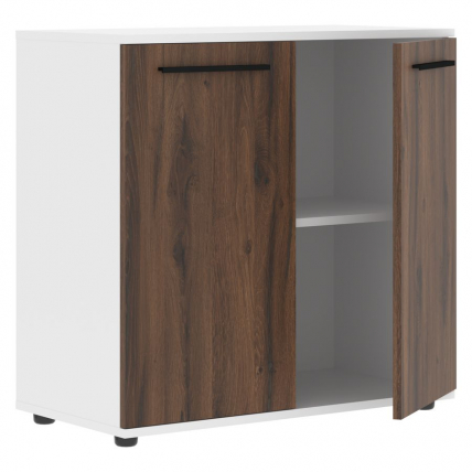 Шкаф с глухими малыми дверьми EDIS ELCS 85.1 Дуб Денвер темный Черный Белый_1