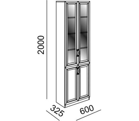 Шкаф Остин Библиотека Модуль №5 Ясень шимо светлый/белый_1