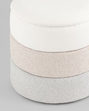 Пуф с ящиком Hive XS букле бежевый_2