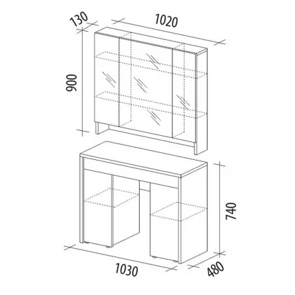 Туалетный столик с зеркалом Кашемир 20 Дуб Кронберг/Кашемир_5