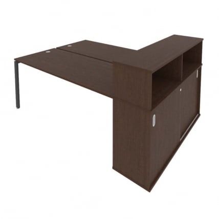 Рабочая станция с опорным шкафом-купе Metal System Б.РС-СШК-2.5 Венге/Антрацит_0
