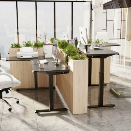 Стол для для компьютера (для геймеров) L-формы c электрической регулировкой по высоте EUREKA ERK-EGD-L60L-B-US_3