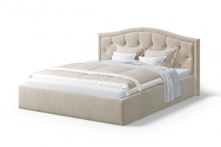 Кровать Стелла, 1600*2000 мм, велюр Бренди лайт 03, кремовый_0