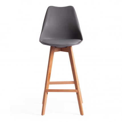Стул барный TULIP BAR (mod. C1014H-1) пластик/дерево, 42 х 47,5 х 104 см, Grey (серый) 92717 / натуральный_4