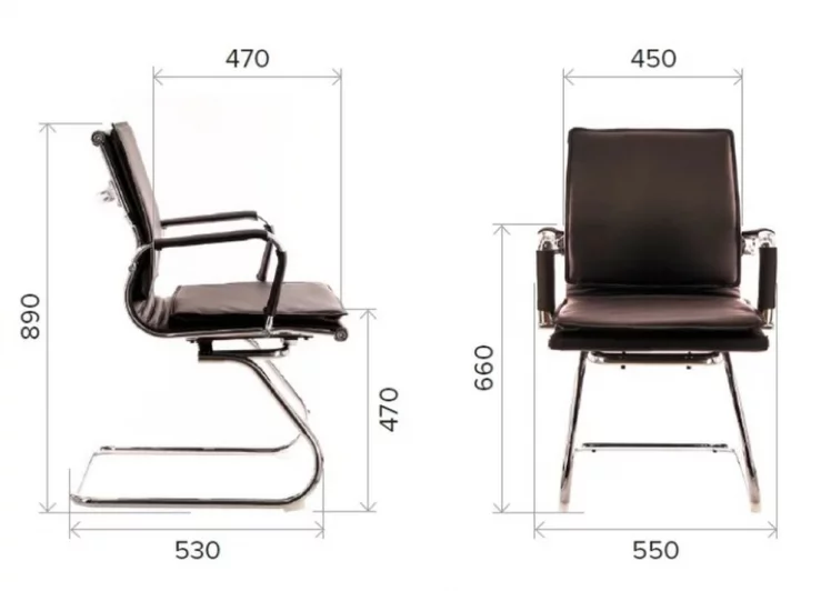 Кресло для посетителей Nerey CF экокожа Черный_4