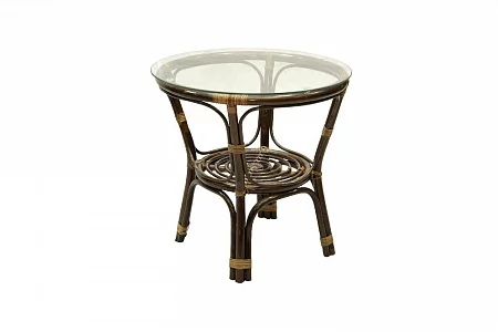 Стол Багама круглый без плетеной столешницы Bahama орех матовый_0