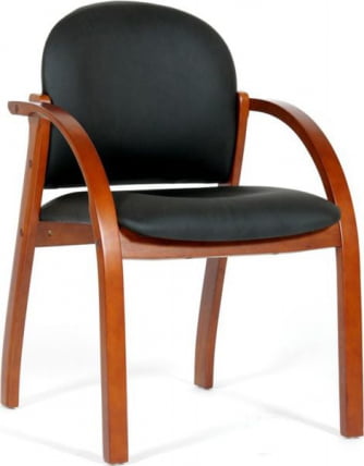 Кресло для посетителя CHAIRMAN 659 PU матовый/светлый орех_0