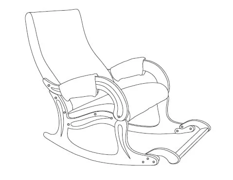 Кресло-качалка Модель 707 венге / Malta 17A_1