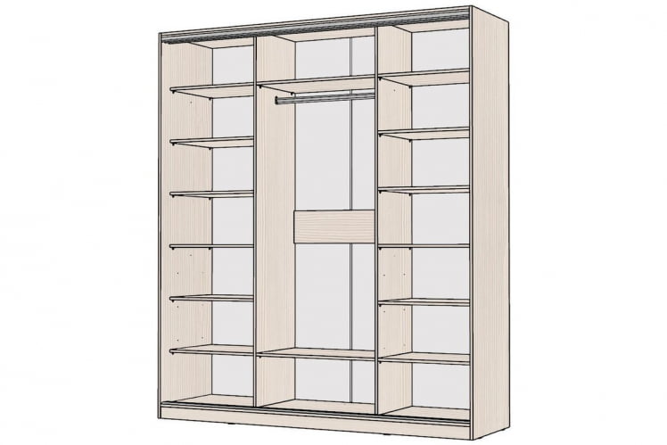 Шкаф-купе 3-х дверный Виктория 1800х584х2300, Бодега светлая 18ДЛЛЛДЛЛЛДЛЛЛ-ПППП-Бс 310-2043_1
