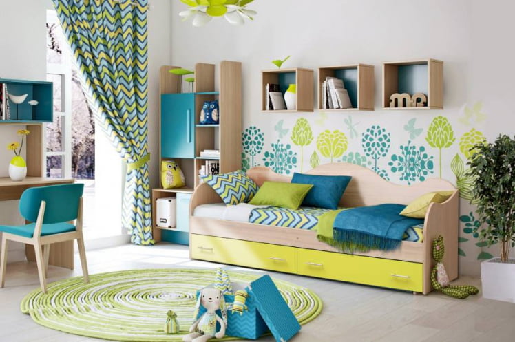 Кровать Софа №5 800*2000 Каштан Львов/Желтый_0