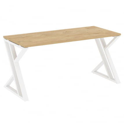 Стол рабочий LOFT VR.L-SRZ-4.7 Металл белый Тиквуд светлый_0