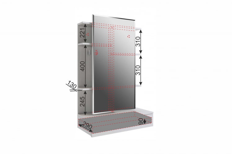 Трюмо Арина STA-01 Белый рамух_6