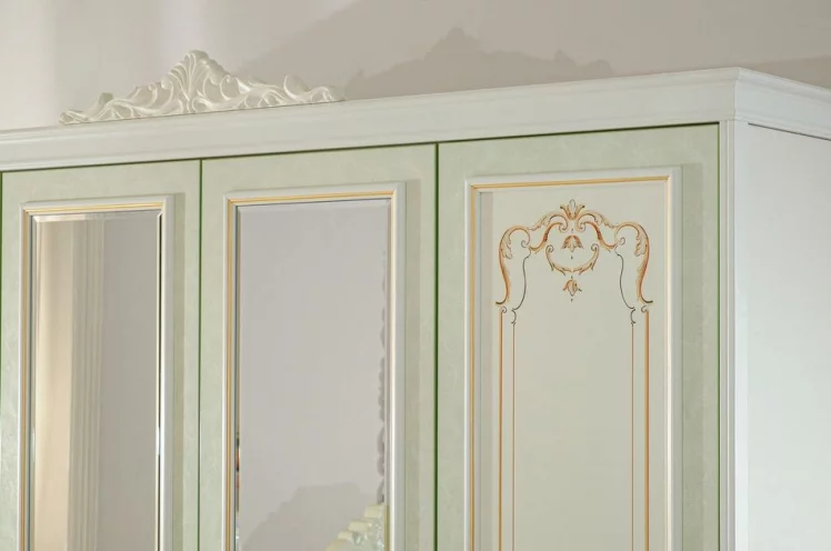 Шкаф четырехстворчатый с 2 зеркалами Луиза ЛД 665.111.000 Алебастр_6