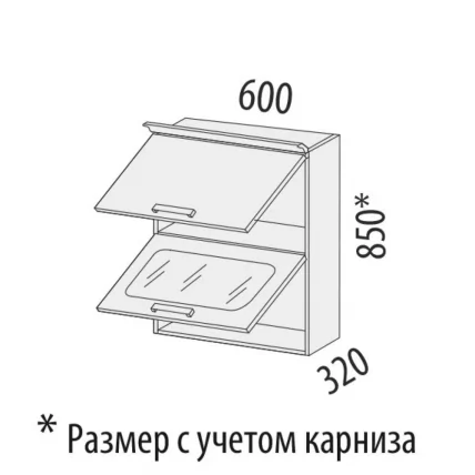 Шкаф-витрина кухонный (с системой плавного закрывания) Тиффани 19.08.1_3