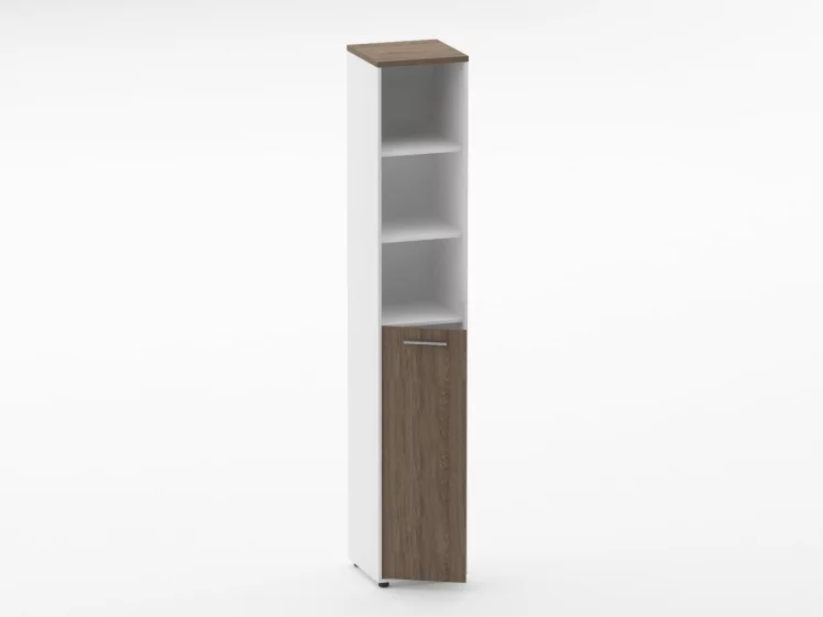 Шкаф 5 узкий верх открытый, низ глухая дверь Deka 10.23.13Л Дуб Верцаска/Белый_1