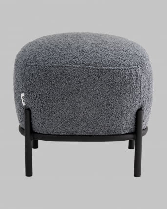 Пуф Стоун П букле Fluffy темно-серый_1