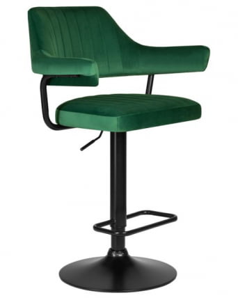 Стул барный ДОБРИН CХАРЛЙ БЛАCК (зеленый велюр (МДЖ9-88)) 2 шт / DOBRIN CHARLY BLACK (MJ9-88))_2