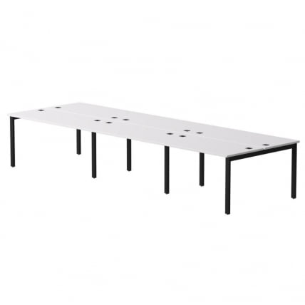 Бенч-система на 6 мест на металлокаркасе, опоры 90 гр Everprof EVO 254S218 (4140) Белый Черный_0