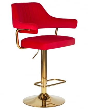 Стул барный DOBRIN CHARLY GOLD (красный велюр (MJ9-45)) 2 шт_2