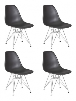 Стул обеденный ДОБРИН ДСР (ножки хром, цвет тёмно-серый (ГР-04)) 4 шт / DOBRIN DSR (GR-04))_0