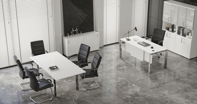 Стол переговорный на О-образном м/к ONIX DIRECT LUX M-O.MO-PRG-25 Белый бриллиант_1