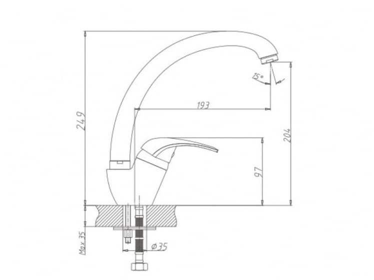 Кухонный смеситель глянцевый MG003/Q1_1