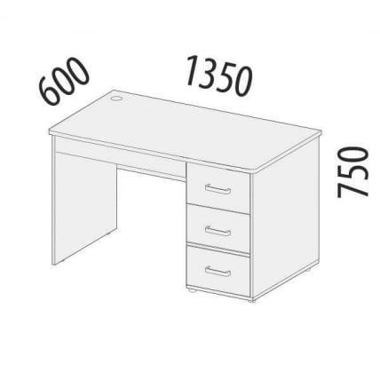 Стол компьютерный Эверест 500.14 Дуб Кронберг/Белый шпон_1
