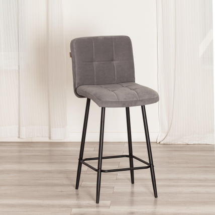 Полубарный стул Medeo/Медео велюр, серый, 29, 42х56х102 см_13