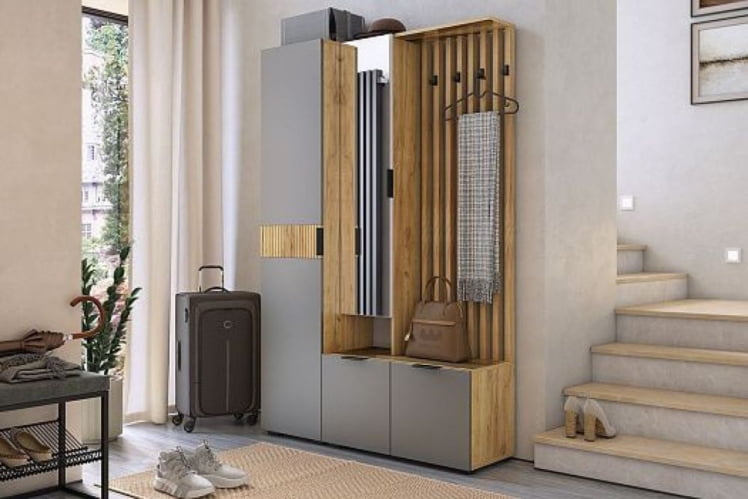 Шкаф однодверный Бери MPR-023 Дуб крафт золотой/графит_7