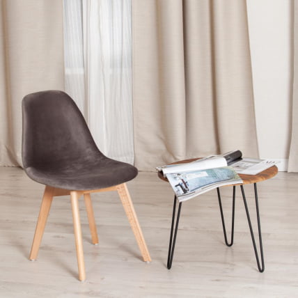 Стул CINDY SOFT (mod. C1021F1) / 1 шт. в упаковке вельвет/дерево бук, 53 х 45 х 81 см , серый (HLR 24)/натуральный_8