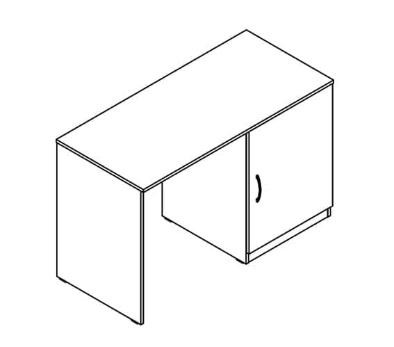 Стол с тумбой под холодильник правый KTFD 1255 R Белый_1
