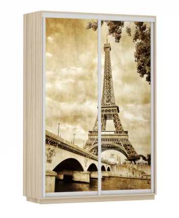 Шкаф-купе двухдверный Экспресс Дуо 1400х2200h Париж/Ясень шимо светлый_0