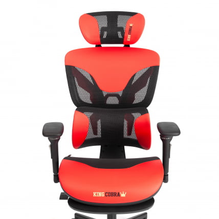 Кресло KingCobra иск. кожа / сетка, черный / красный_6