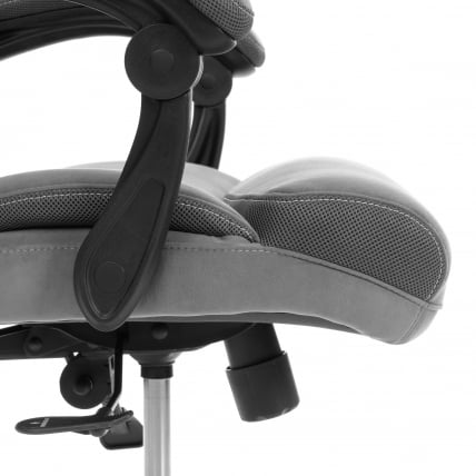 Кресло руководителя Cambridge metalBL велюр/ткань, серый, 29/12_10