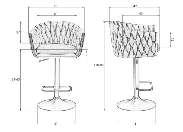 Стул барный DOBRIN MARCEL (синий велюр (MJ9-117)) 2 шт_9
