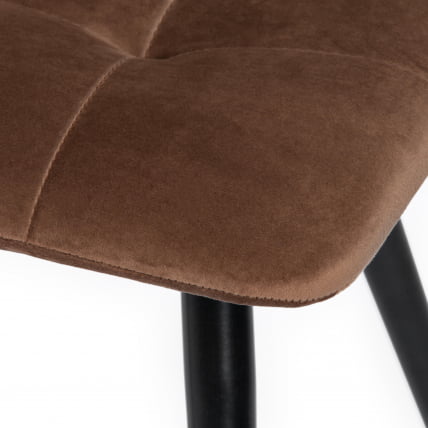 Стул CHILLY (mod. 7095) ткань/металл, 45x53х88 см, высота до сиденья 50 см, коричневый barkhat 12/черный_7