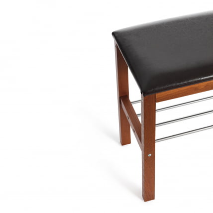 Банкетка BERYL дерево / экокожа, 67*31*49 см, темный орех/коричневый_4