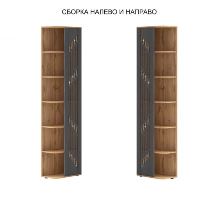 Стеллаж торцевой (лев/прав) Монако 902.17 Дуб Вотан Графит_2