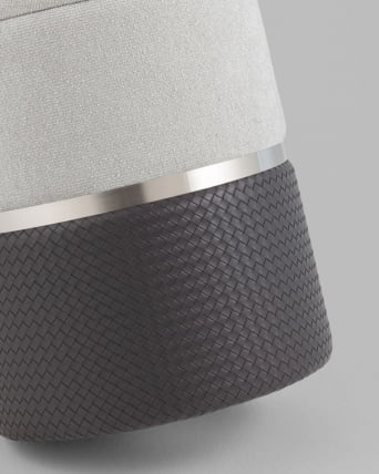 Пуф Кэрри с ящиком серо-черный шенилл с экокожей_7