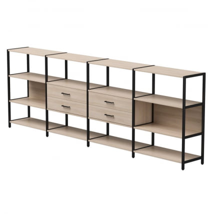 Набор стеллажных систем Everprof EVO №4 Дуб Соната Черный_0