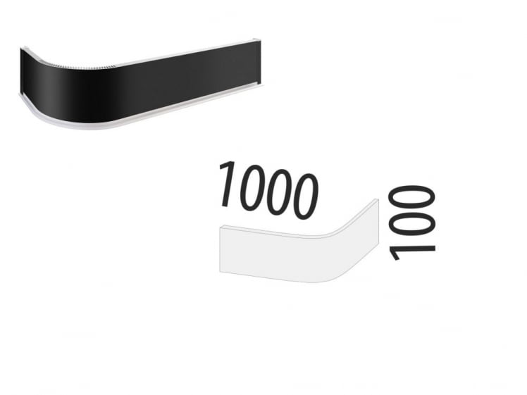 Радиусный цоколь ЦПР 01.100 Черный радиусный 1 м_1