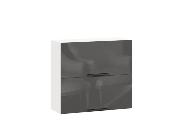 Шкаф кухонный 800 горизонтальный с 2 дверями Герда ЛД 279.760.000.058 Белый/Черный/Антрацит_0