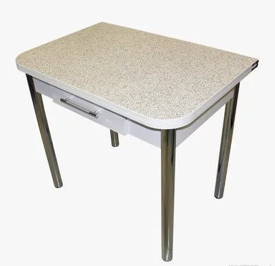 Стол обеденный Ломберный с ящ ХРОМ 1 кат. 4030 мат ЛДСП Белый_1