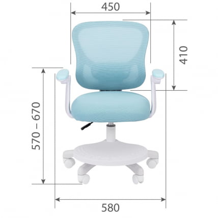 Детское кресло CHAIRMAN KIDS CH106 с подножкой Голубой_4