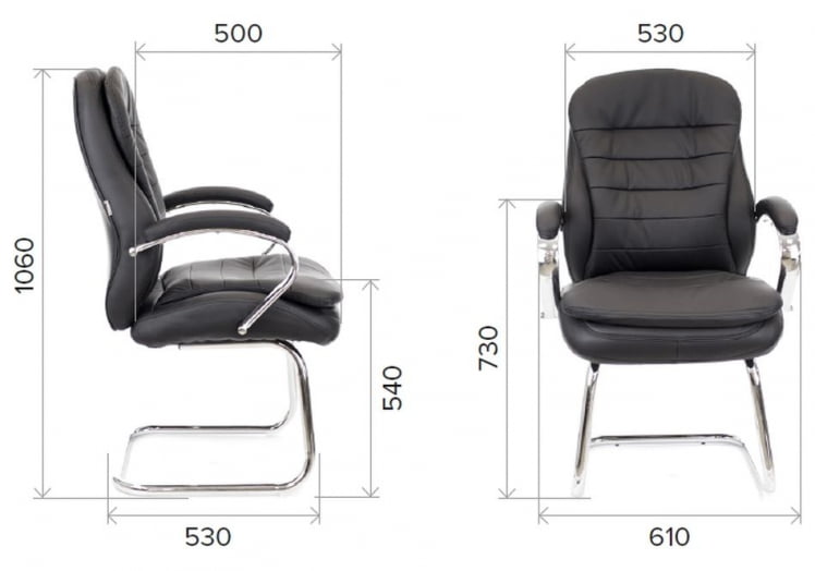 Кресло для посетителей Everprof Valencia CF Экокожа Черный_4