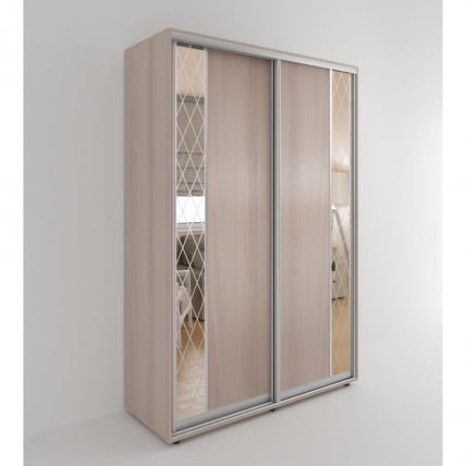 Шкаф-купе 2-х дверный Акцент-Вера ДР 1600х600 Ясень шимо светлый_0